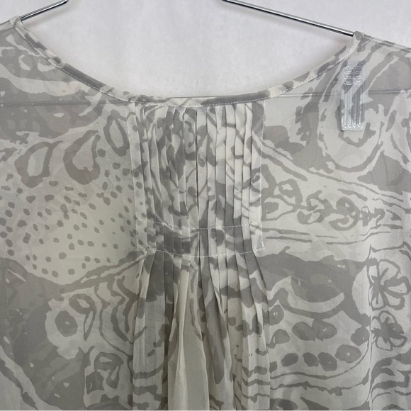 CAbi Size M Pin-Tuck  Pleated Peasant Sheer Blouse #634 - Picture 5 of 7